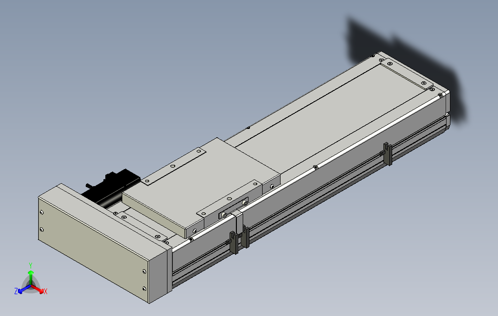 SCS17-350-BR-400W滚珠花健、支撑座、滚珠丝杠、交叉导轨、直线模组.stp