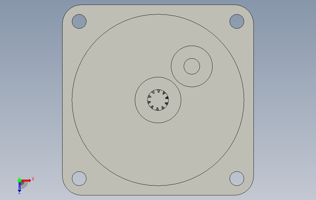 2GN-10X东历电机减速机.STEP 俯视图