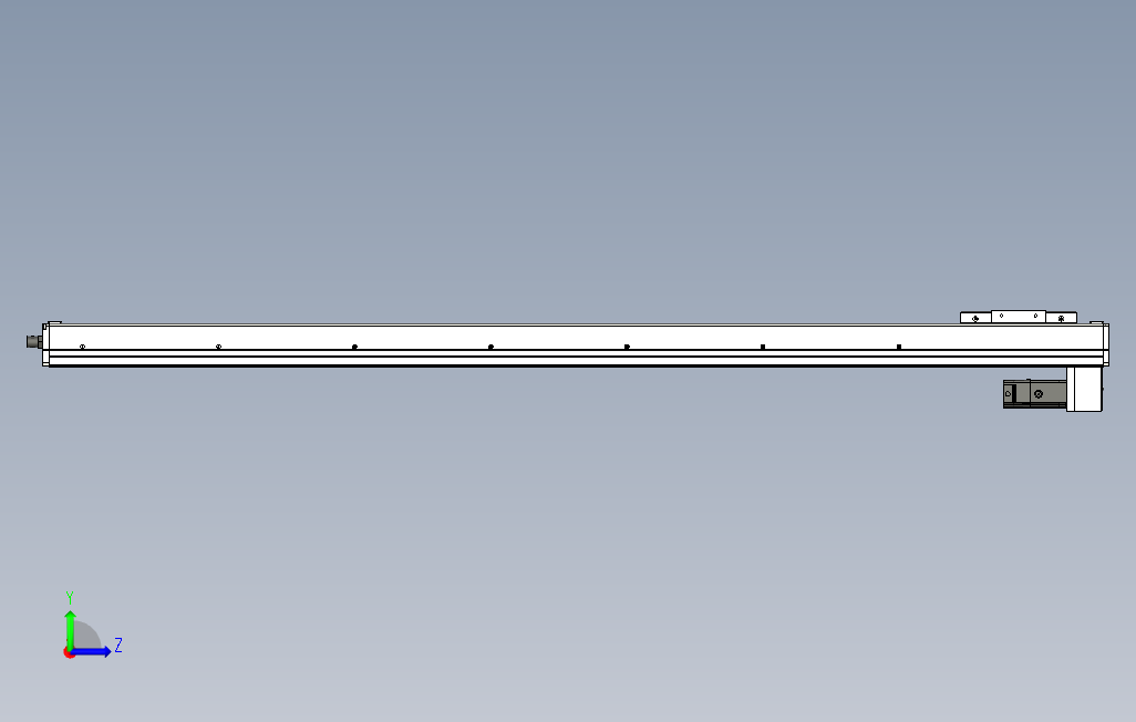 ECH12-1300-BM-100W系列直线模组.stp 左侧视图