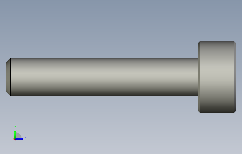 SCA-M1_6-L8内六角杯头螺栓.stp 左侧视图