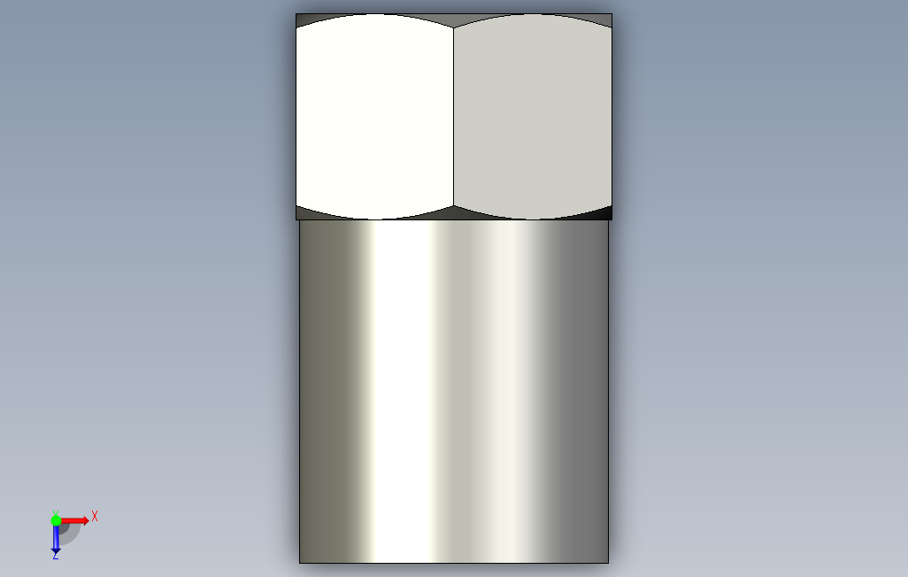 sclm-m36-l80缓冲器用定位螺母.stp 俯视图