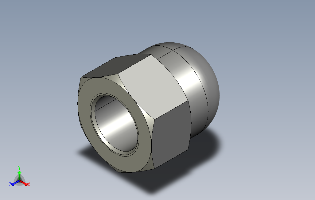 SLMNF-M16六角盖型螺母.stp