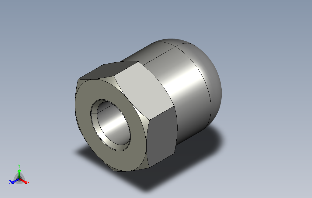 SLMNF-M3六角盖型螺母.stp