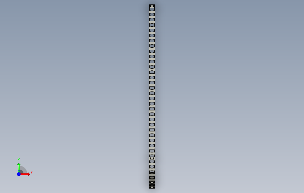twh25-c38-r200-44_asm拖链-25系列桥式两侧打开型.stp 正面视图
