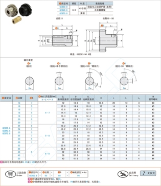 凸肩型直齿轮-模数0.8GEBS0.8GEBN0.8GEBT0.8