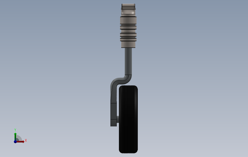 无人机前起落架模型 正面视图