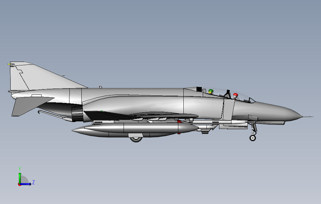 F4鬼怪战斗机_SOLIDWORKS 2016_模型图纸下载 – 懒石网