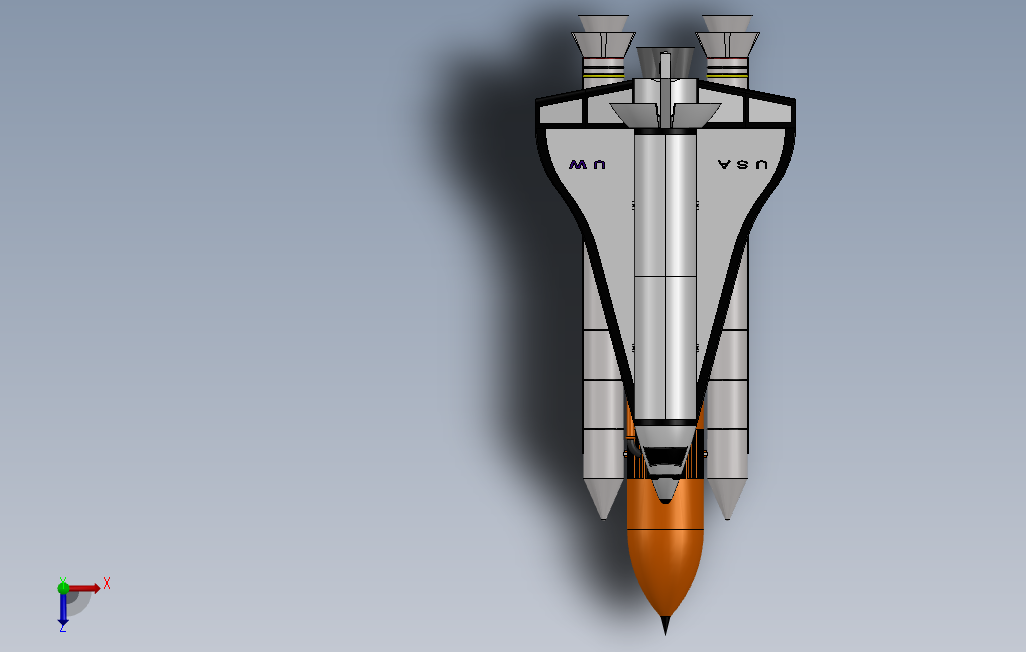 航天飞机模型_SOLIDWORKS 2014_模型图纸下载 – 懒石网