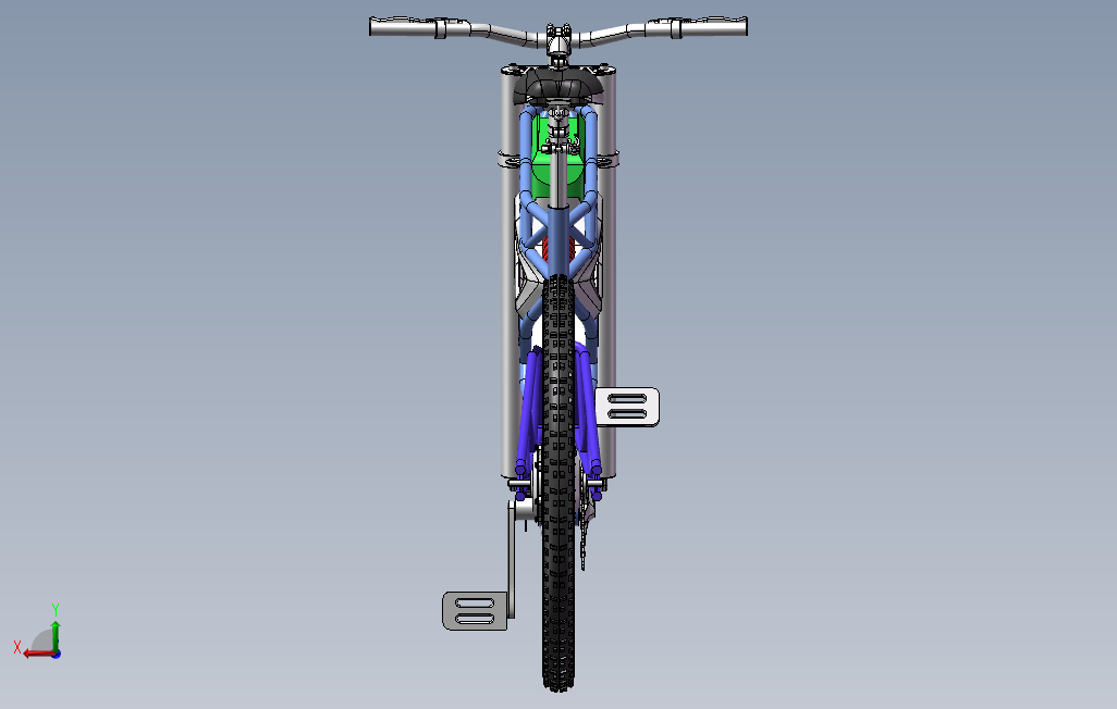 电动自行车 背面视图