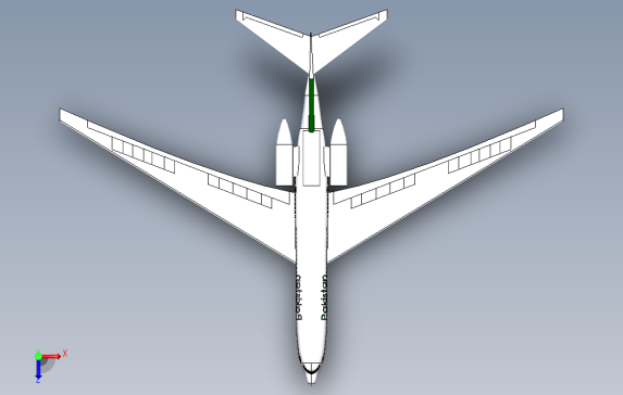 波音727T型尾翼飞机模型