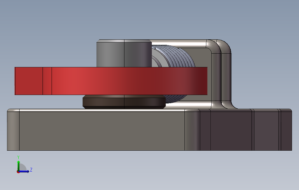 凸轮弹簧往复机构_SOLIDWORKS 2018_模型图纸下载 – 懒石网