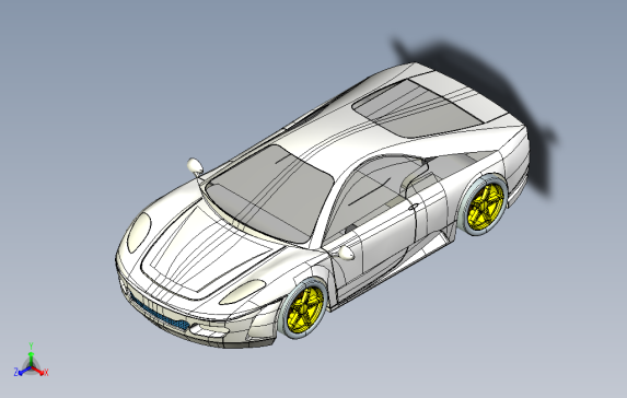法拉利跑车3D模型纯proe