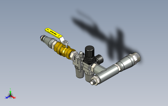 气路元件接口带阀门装配