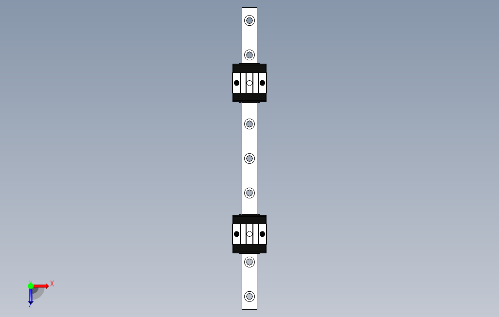 SSE2BSN10-175带定位孔短型微型直线导轨 俯视图