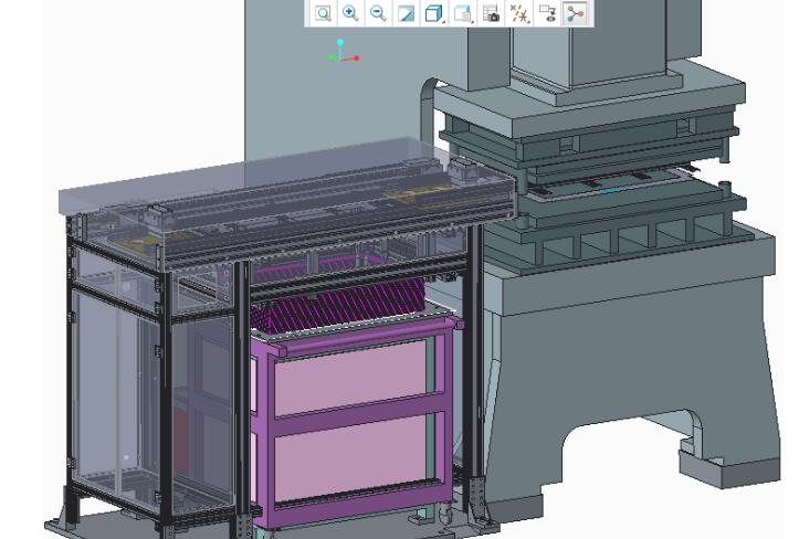 自动冲压机的自动上下料机3D模型