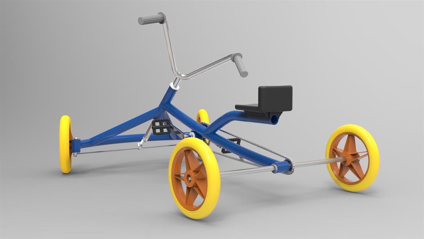 小孩儿童卡丁车底盘模型