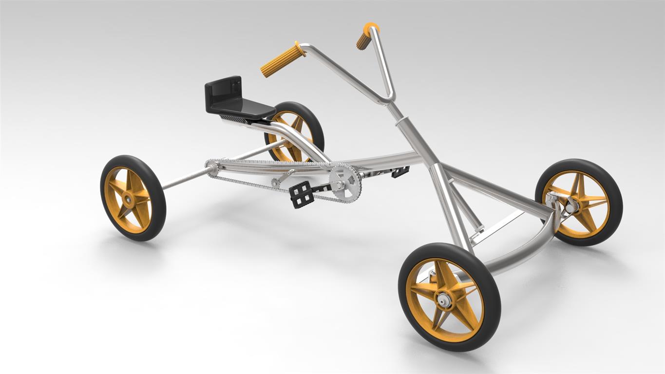 小孩儿童卡丁车底盘模型