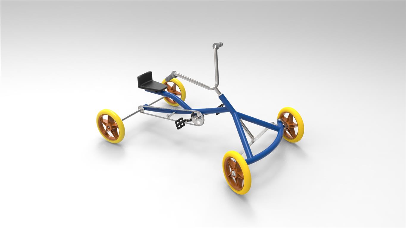 小孩儿童卡丁车底盘模型