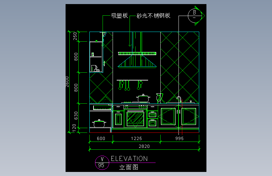 厨房立剖面图-FH05C049