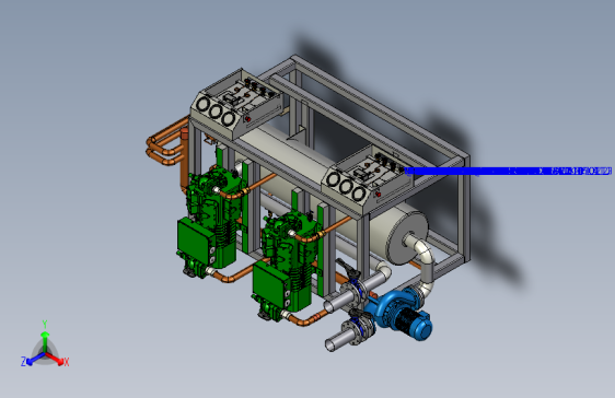 往复式压缩制冷机3D模型