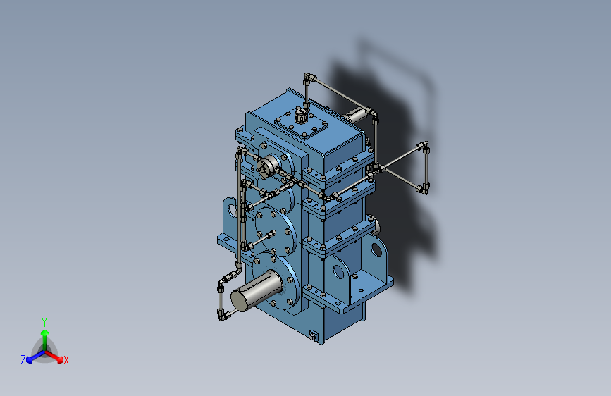 立式减速器（PROE设计）3D模型