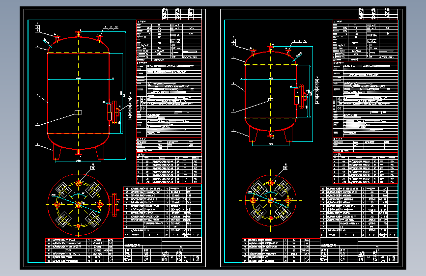 5000L和3000L不锈钢储罐cad图CAD设计图