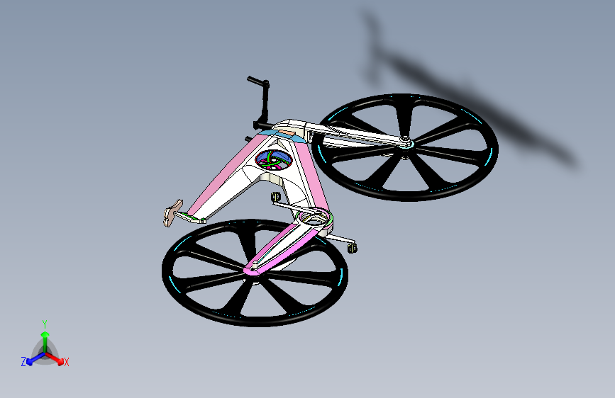 粉色自行车模型