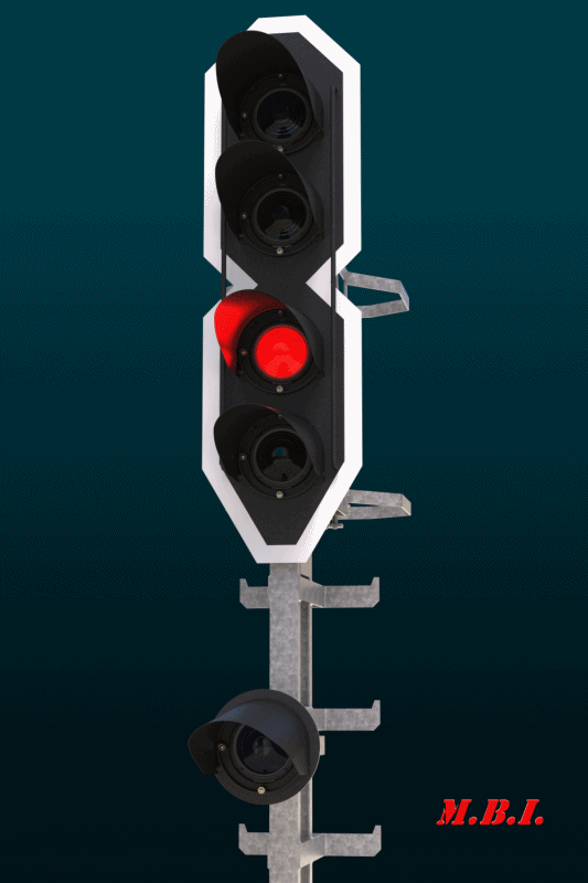 4色红绿灯杆子模型