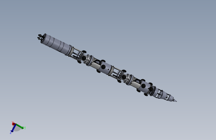 蛇形搜救机器人的原理机构设计CAD图纸SolidWorks三维模型说明