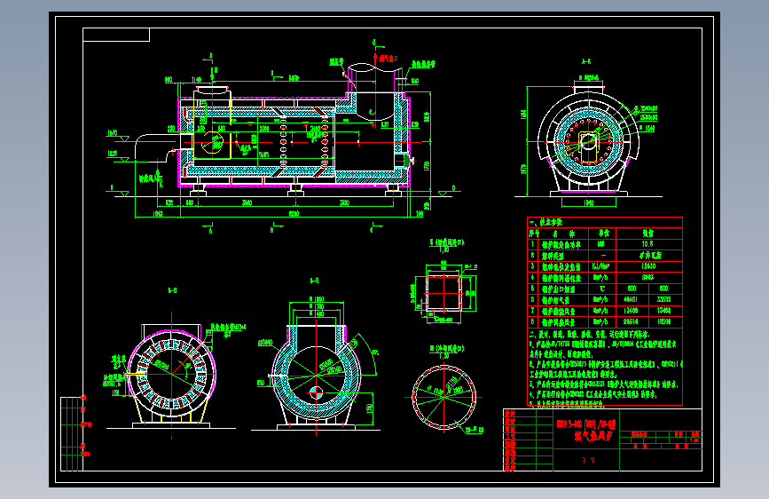 10.5MW燃气热风炉cad图纸图纸