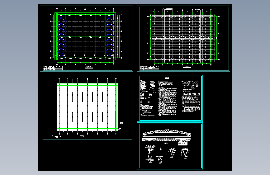 39米跨管桁架轻钢结构设计施工图CAD图纸资料