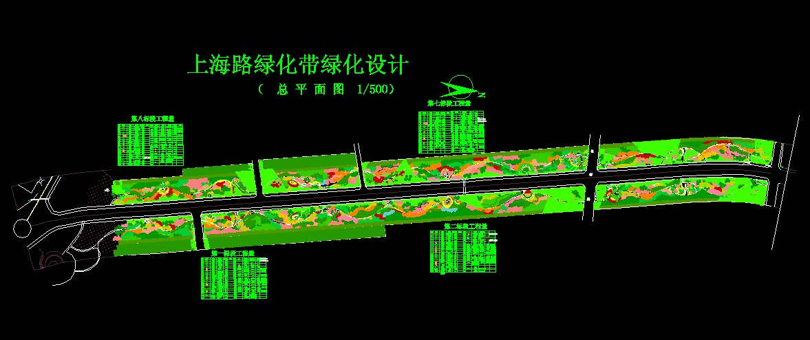 B10-已更新70套新道路绿化CAD平面图 道路景观园林设计cad平面图方案资料