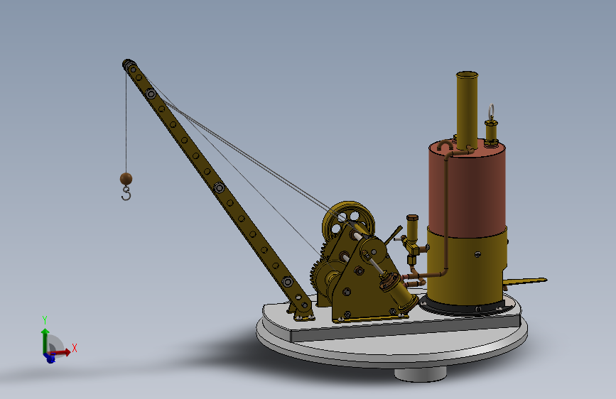 蒸汽起重机结构模型3D图纸 Solidworks设计