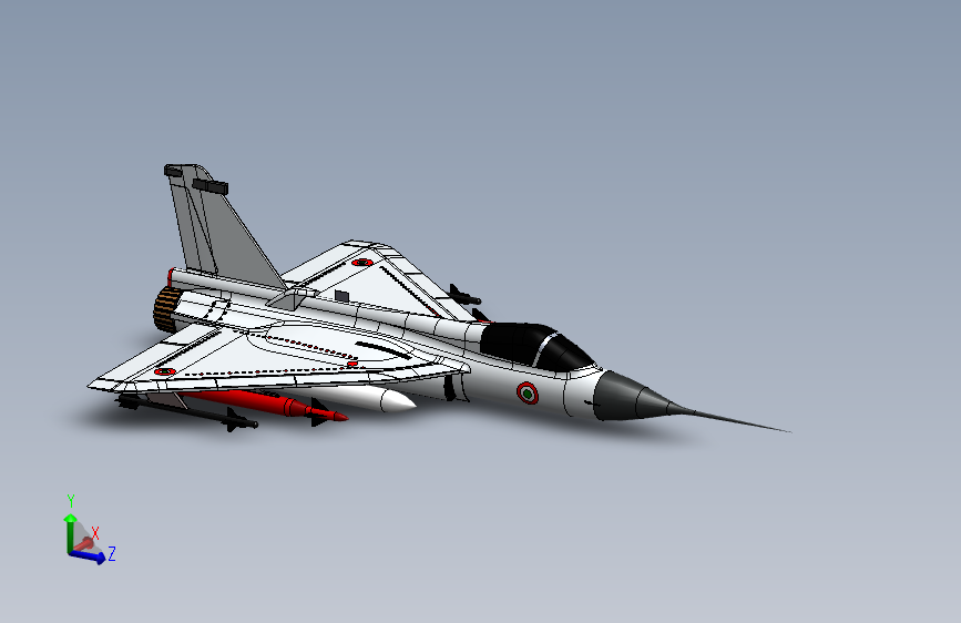 简易LCA tejas轻型战斗机模型3D图纸 Solidworks设计