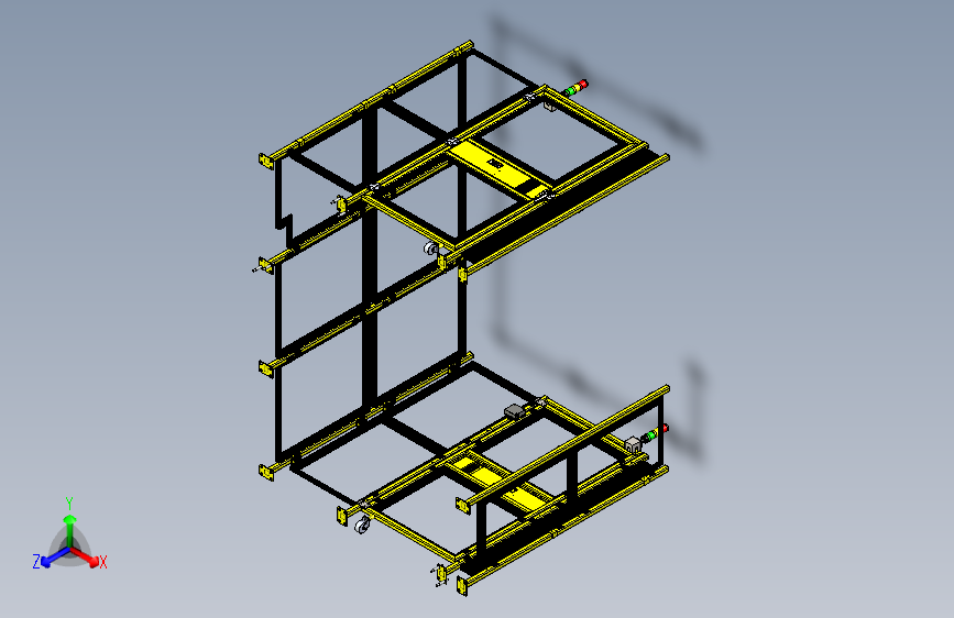 工厂安全护栏3D数模图纸 x_t格式