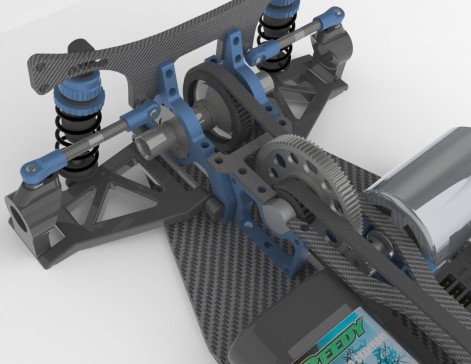 Xray T2电动遥控车RC底盘骨架3D模型图纸 Solidworks设计 附STEP