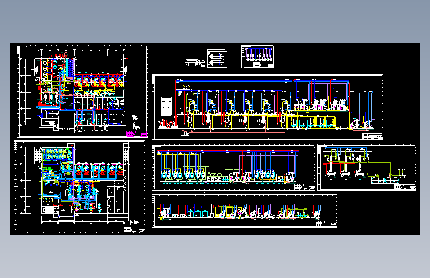 草药中药提取工段工艺管道平面布置图及流程图CAD图纸