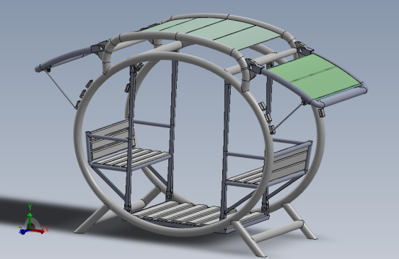 Swing户外四人休闲摇椅3D数模图纸 Solidworks设计