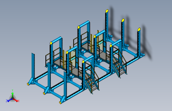 Pipe rack管廊梯架模型3D图纸 STP格式