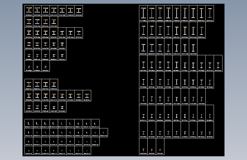 各种钢结构型材图块cad图纸H钢槽钢角钢工字钢C型钢图块_AutoCAD 2007_模型图纸下载 – 懒石网