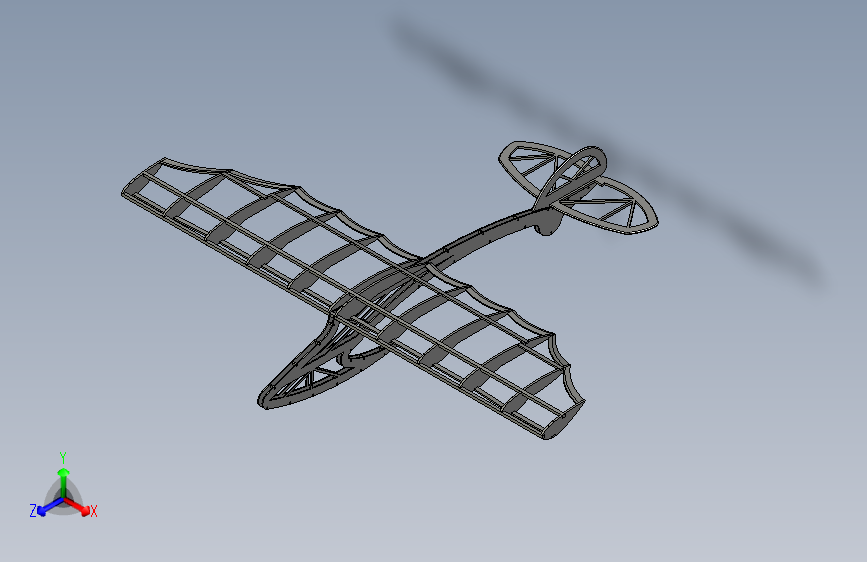 Glider Model简易滑翔机结构3D图纸 STP格式