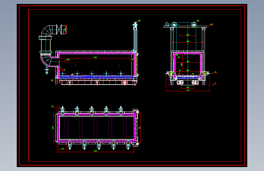 台车式退火炉外形图CAD图纸