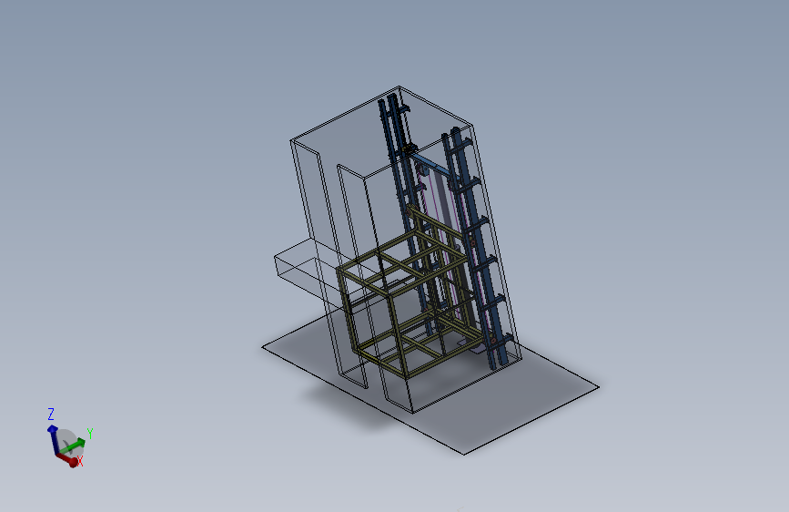 液压电梯设计模型sldprt三维素材模型3D图纸图1纸