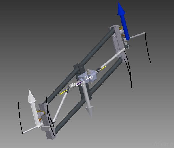 燃料汽车的倾斜转向系统3D图纸 INVENTOR设计