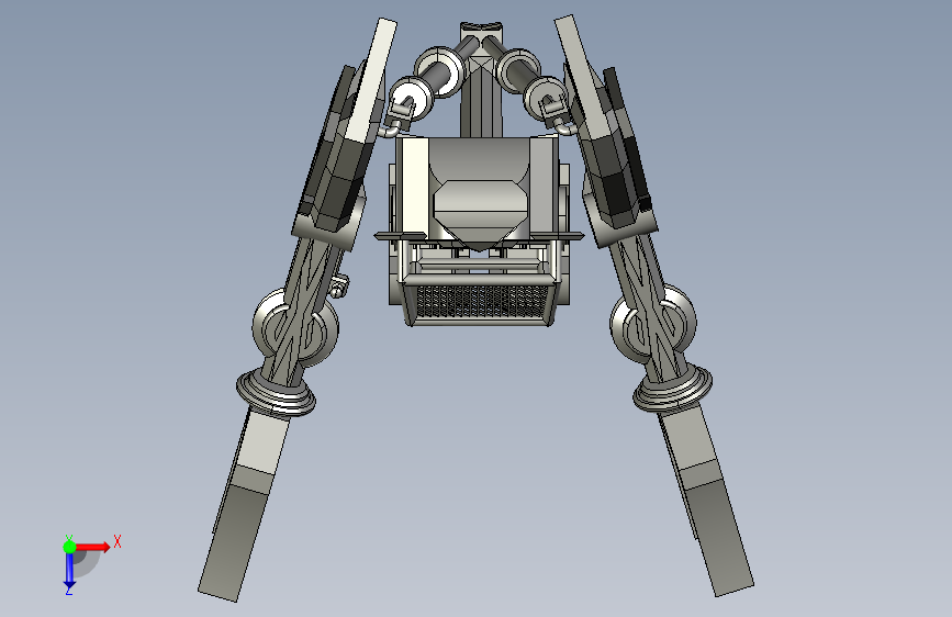 Loader机器人造型3D数模图纸 STP格式 俯视图