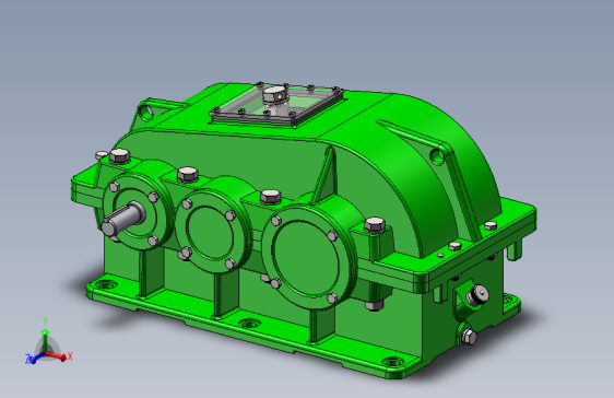 二级双级圆柱斜齿轮减速器solidworks三维模型图全套3D图参考实例