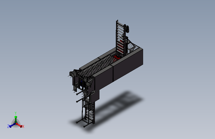周转箱连续垂直输送机3D图纸 E183