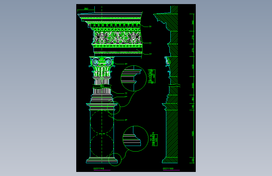 CAD室内设计施工图常用图块之柱