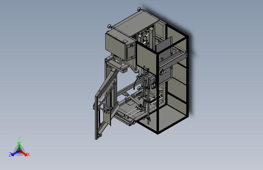 片式开箱机 纸箱折叠包装机 立式 3D图 机械设备 3D模型文件素材