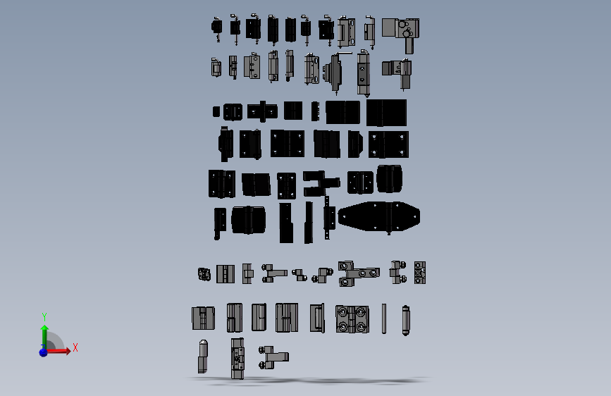 铰链（合页）模型设计 3D图 机械设备设计素材3D模型素材